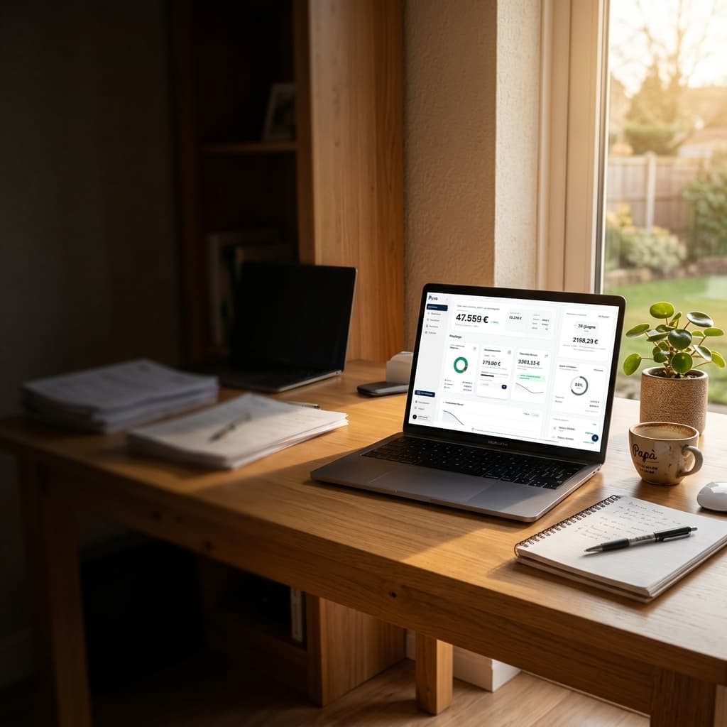 Pyva Dashboard on a modern desk